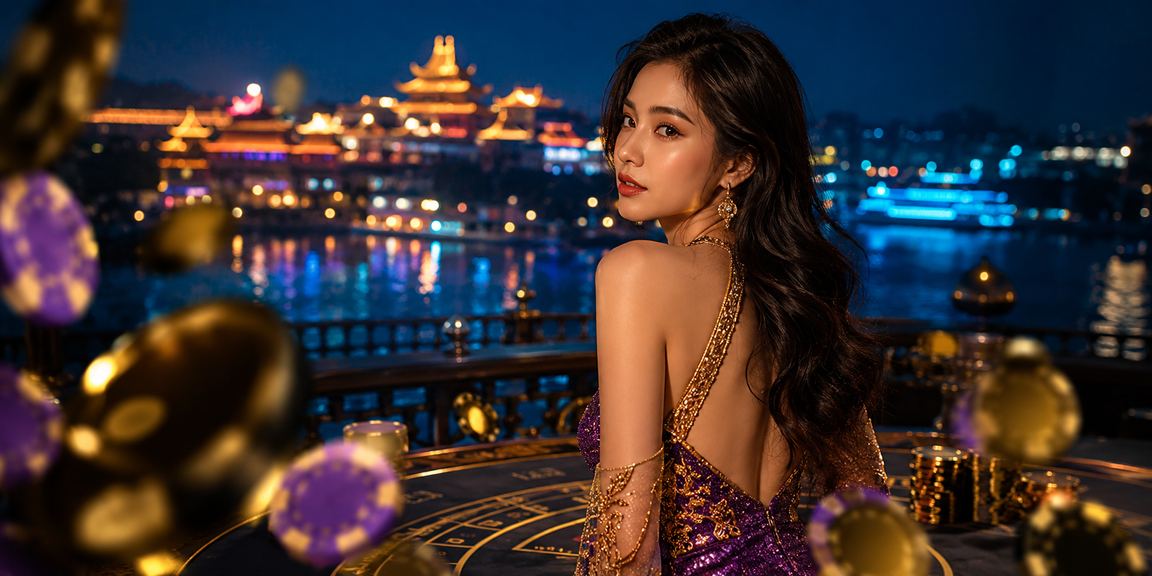 Người dùng Huế chơi baccarat trực tuyến trên màn hình ngoài bãi biển buổi chiều
